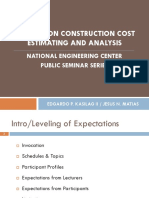 Const. Cost Estimating and Analysis (Revised) PDF