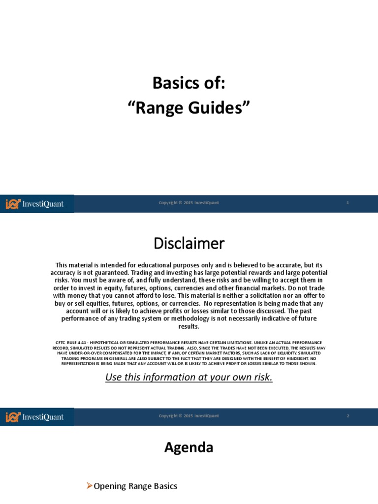 IQ Basics of Range Guides | PDF | Order (Exchange) | Futures Contract