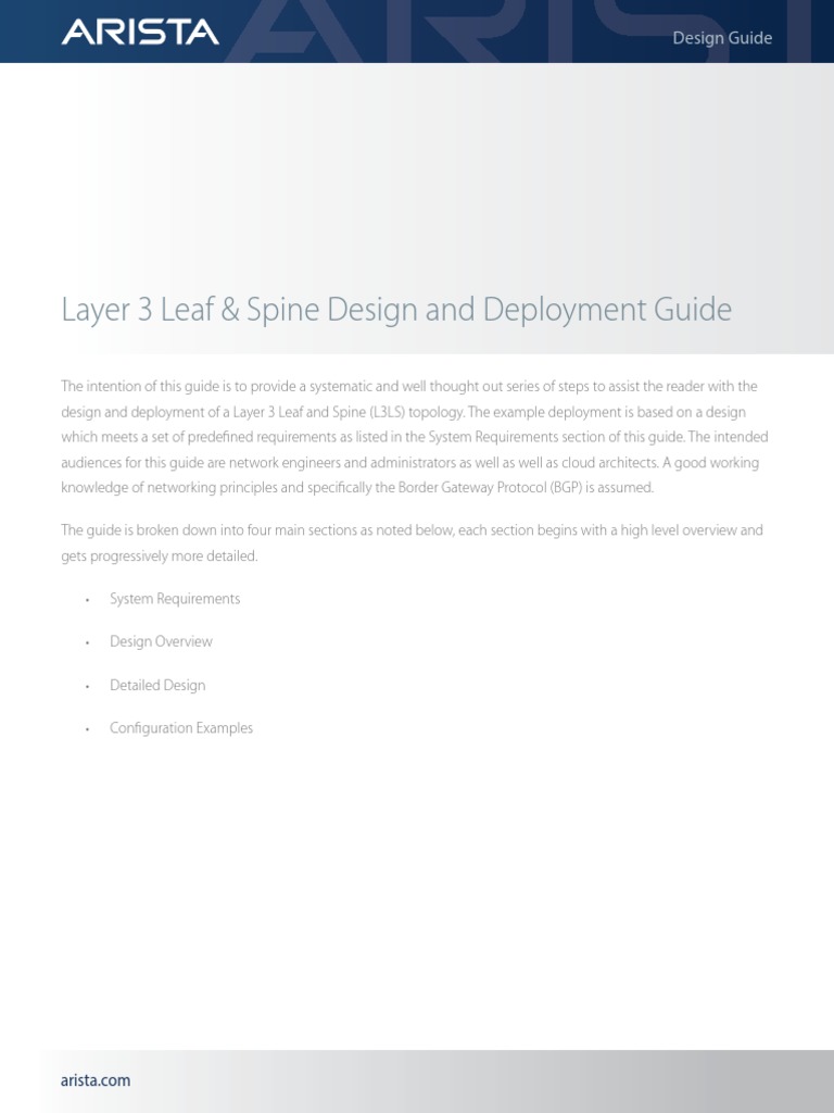 Arista L3LS Design Deployment Guide PDF | PDF | Computer Network ...