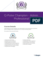 Q Pulse Champion Professional Training Course Contents