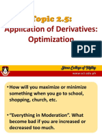 Topic 2.5-Application of Derivatives Optimization