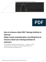 How To Choose A Best SEO Training Institute in Chennai - Zuan Education