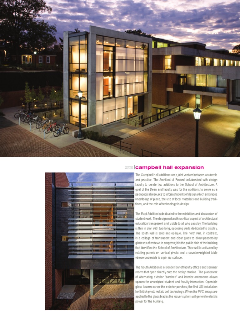 SMBW Architects With WG Clark Virginia UVA-Campbell-Hall | PDF