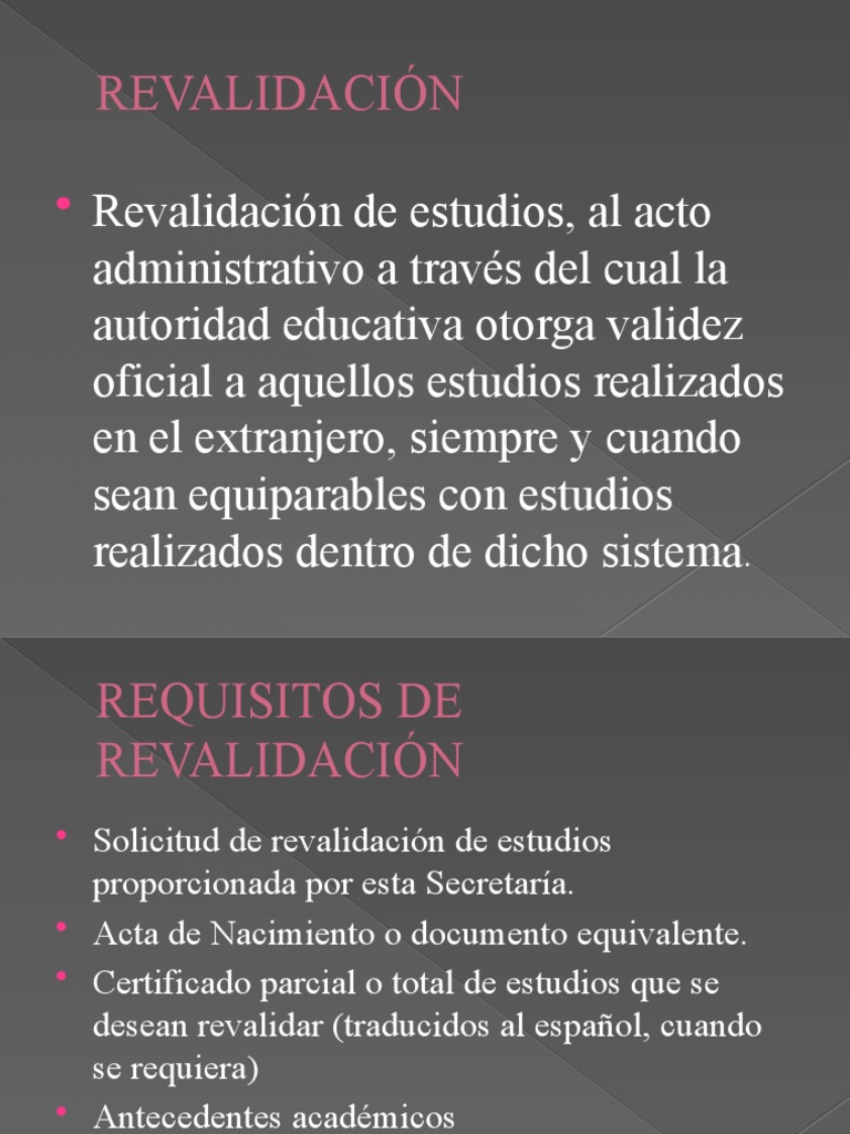 Qué es la revalidación de estudios | PDF | Certificado de nacimiento