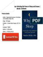 Why We Sleep Unlocking The Power of Sleep and PDF