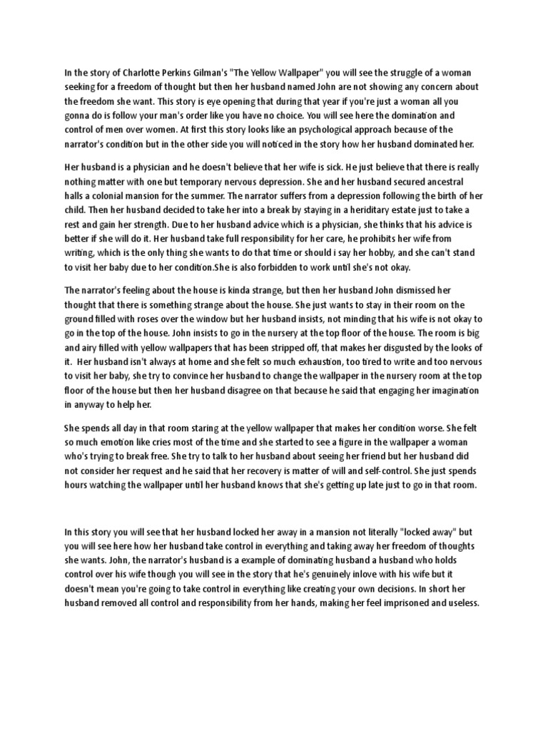 The Yellow Wallpaper PDF The Yellow Wallpaper