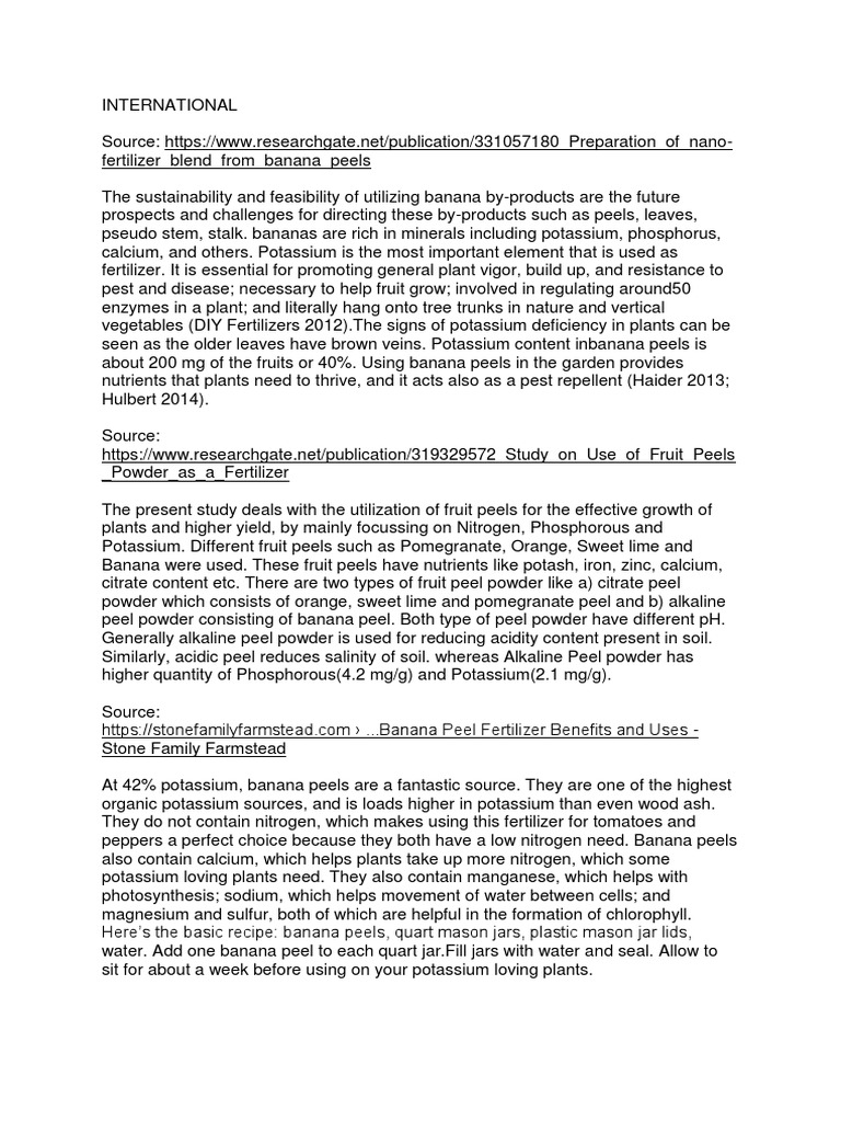 RRL BANANA Peels PDF Potassium Diet & Nutrition