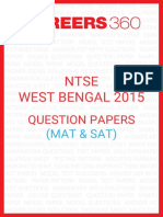NTSE West Bengal 2015 Question Papers MAT SAT PDF