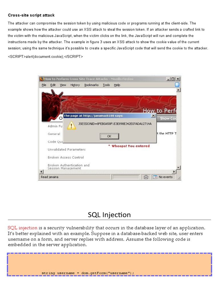 XSS and SQL Injection Attacks Explained | PDF