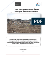 Recuperación de Áreas Degradadas Por Residuos Sólidos en El Sector Apacheta, Distrito de Ilave, Provincia de El Collao, Departamento de Puno