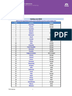 All Countries Holiday List - 2020 PDF