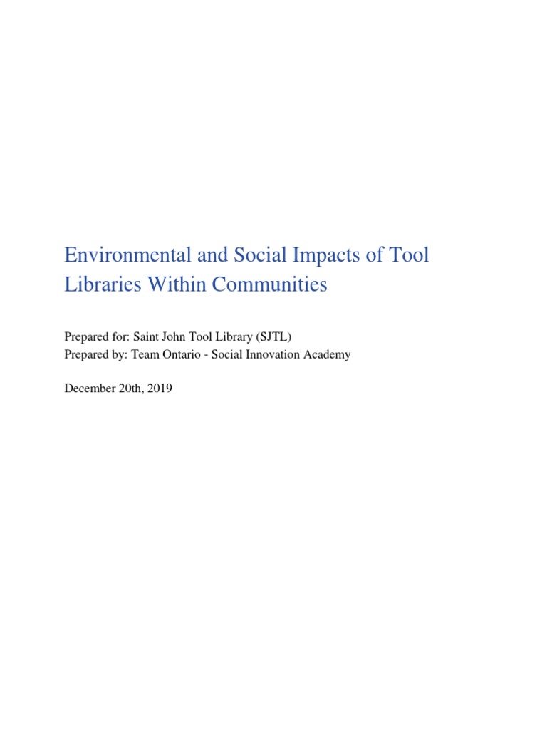 Impacts of Tool Libraries on Communities | PDF | Libraries | Waste ...