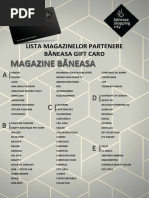 Lista Magazinelor Partenere Baneasa Gift Card Updated 12.06.2019