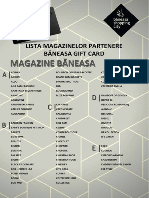 Lista Magazinelor Gift Card Updated 12.06.2019 PDF | Brand |