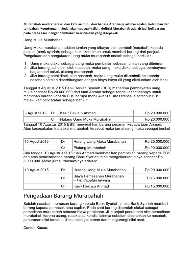 Contoh Murabahah Pdf