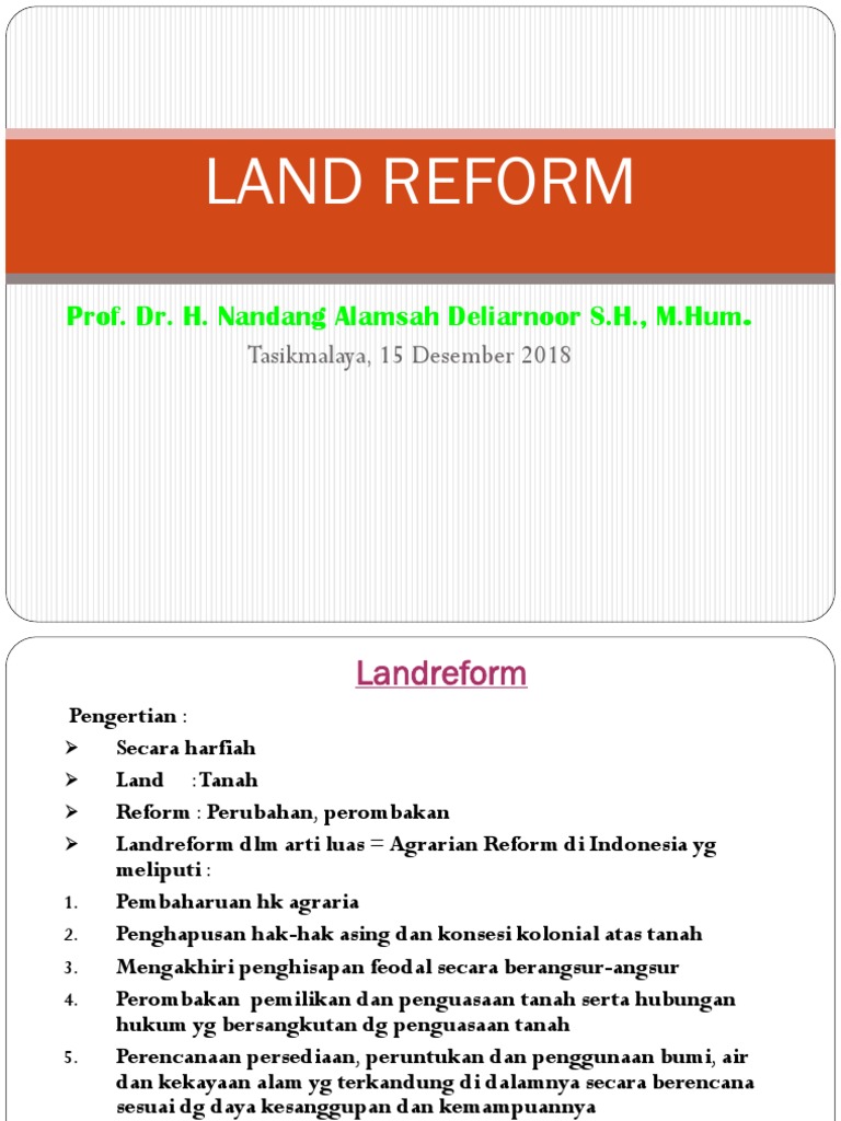Session 10 Land Reform | PDF