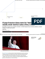 El papa Francisco clama contra las “tinieblas” del mundo, desde América Latina a Siria y Líbano