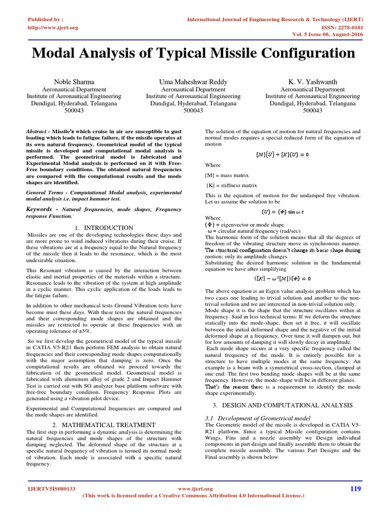 Missile Modal Analysis Techniques | PDF | Resonance | Mechanical ...