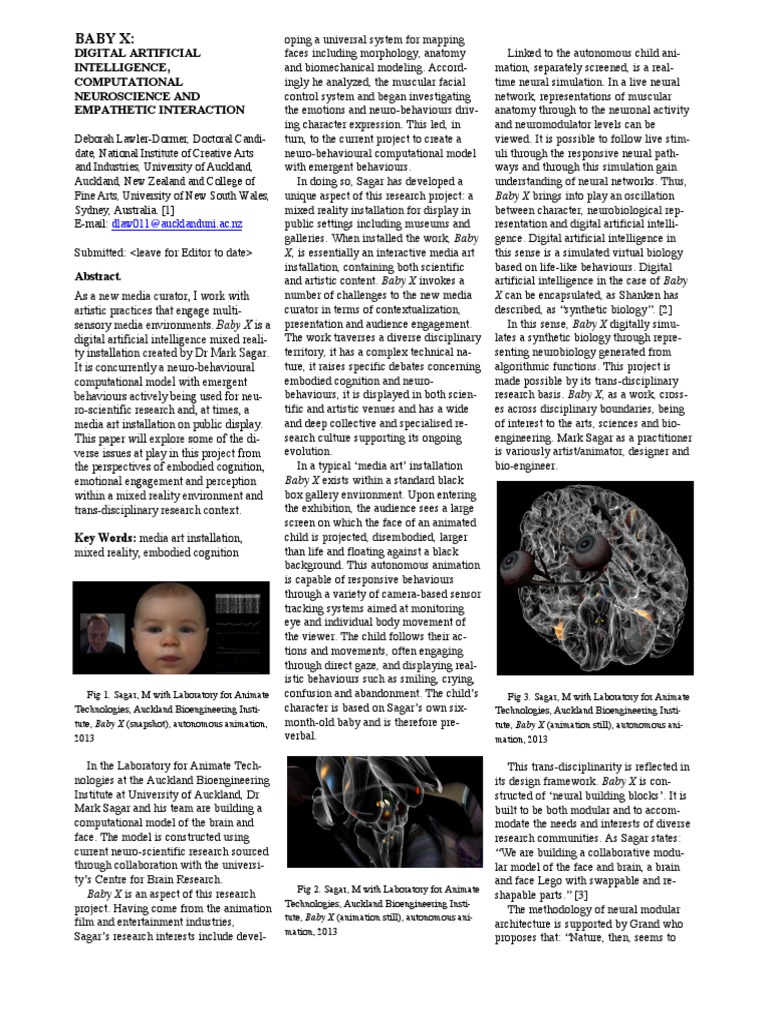 BABY X Digital Artificial Intelligence C PDF | PDF | Installation Art ...