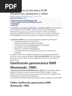 Clasificación RMR Bieniawski 1989 | PDF | Ingeniero civil | Ingeniería ...