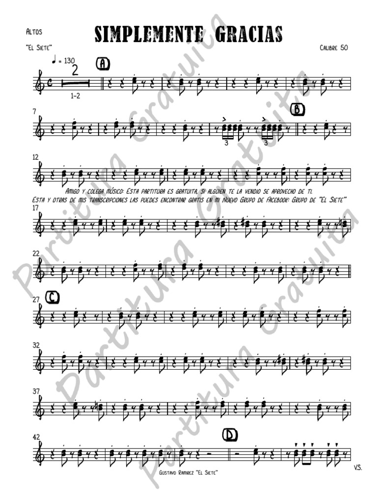 Simplemente Gracias - Calibre 50 PDF | PDF | Instrumentos de latón ...