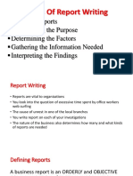 Lecture 1 - Basics of Report Writing