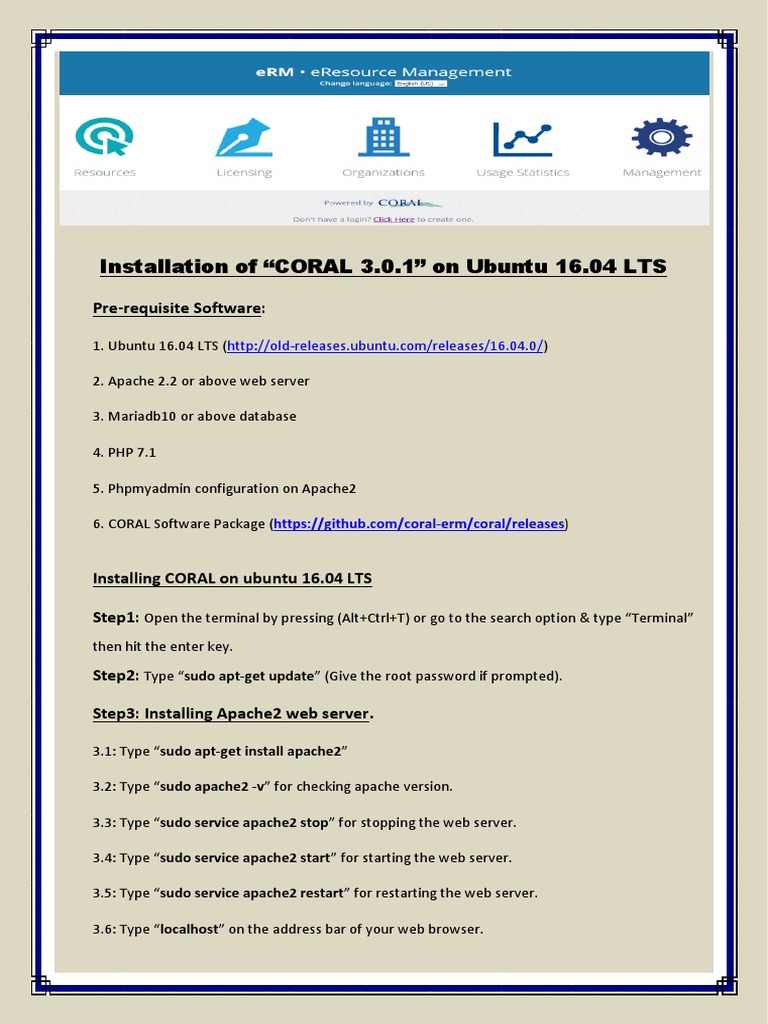 Installation Of Coral On Ubuntu 16 04 Lts Sudo World Wide Web