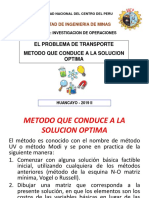 Método UV para resolver problemas de transporte