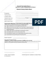 Form 2 - Industrial Training Visitation Report