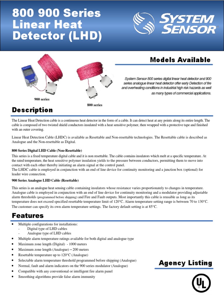 LHD Linear Heat detector.pdf Manufactured Goods Electrical Engineering