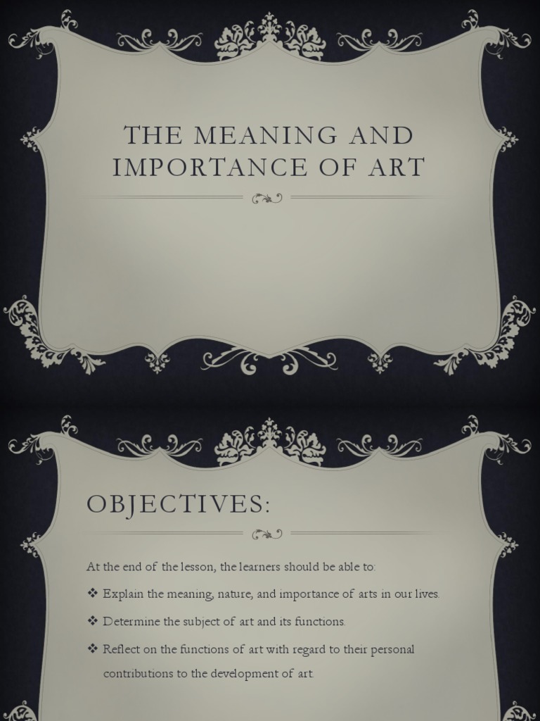 The Meaning and Importance of Art | PDF | Paintings | Psychological ...