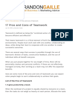 Pros and Cons of Teamwork PDF