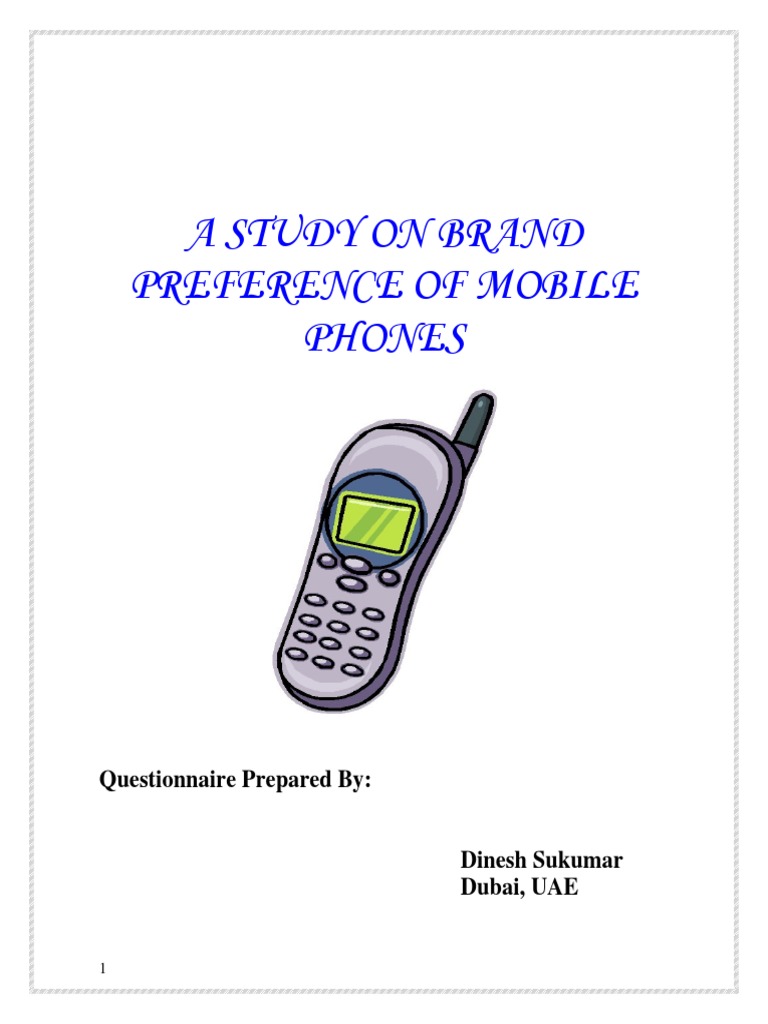 Questionnaire PDF | PDF | Mobile Phones | I Phone