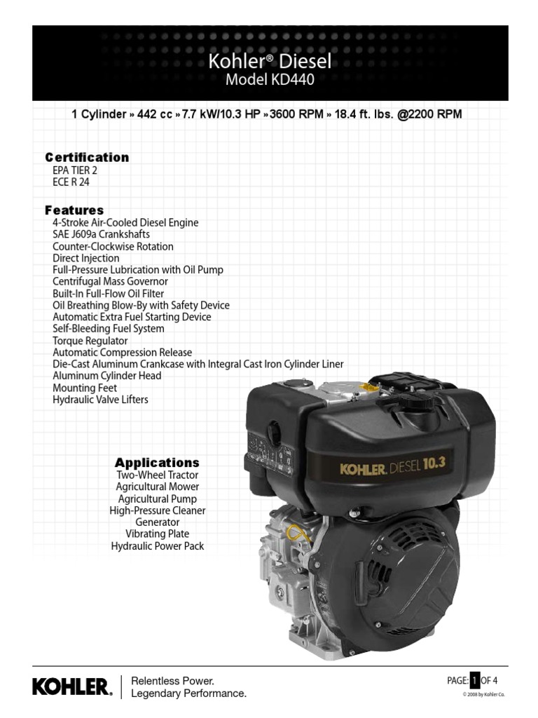 KD440 | PDF | Diesel Engine | Horsepower