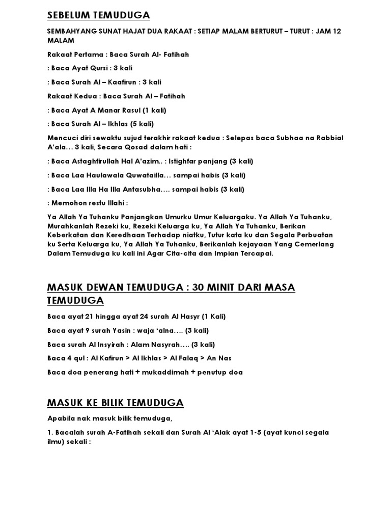 Panduan Temuduga Pdf