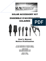 Solar Accessory Kit Ensemble D'Accessoires Solaires: User's Manual Notice D'utilisation