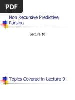 Week 10 - Non Recursive Predictive Parsor