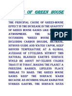 Causes of Green House Effect