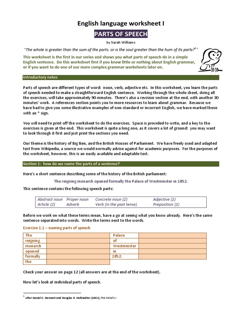 PARTS OF SPEECH FULL EXPLANATION PDF intelligence overview