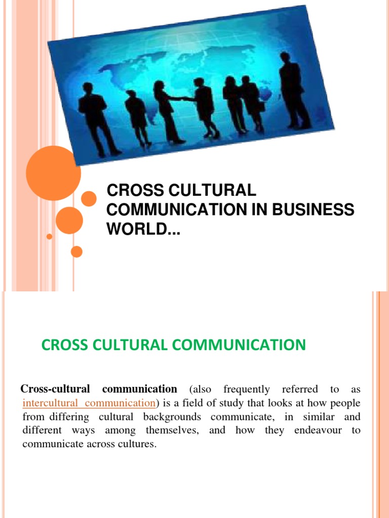 Cross-Cultural Communication in Business | PDF | Body Language | Cross ...