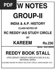 Indian History by Kareem Sir RC Reddy PDF