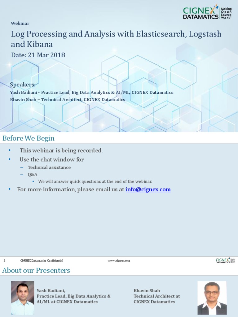 ELK Stack Log Processing Webinar | PDF | Big Data | Apache Hadoop