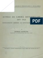 George Sofronie Acte de Determinare Din 1918 Fundament Al Unitatii PDF