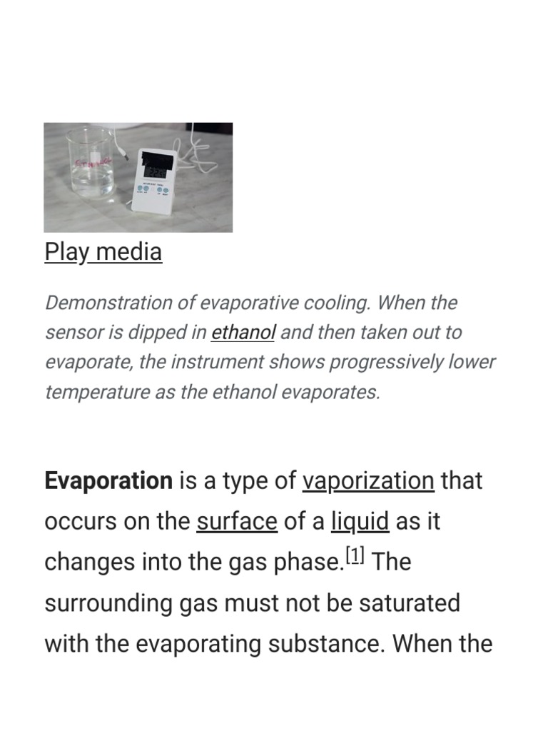 Evaporation Wik PDF Evaporation Branches Of Thermodynamics