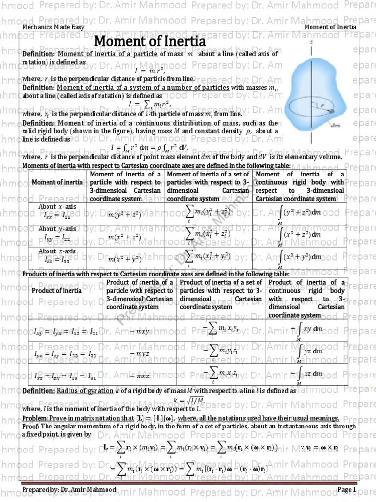 Understanding Moment of Inertia | PDF | Rotation Around A Fixed Axis ...