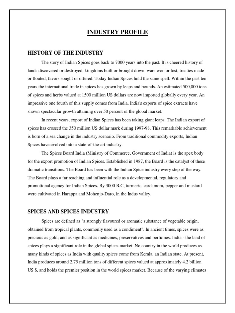 The Indian Spices Industry A Global Leader in Production, Exports, and