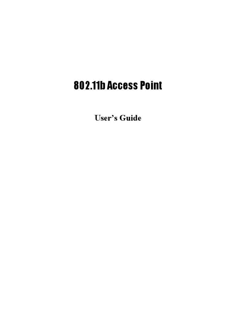 802.11b Wireless Access Point Guide | PDF | Wireless Lan | Wireless ...