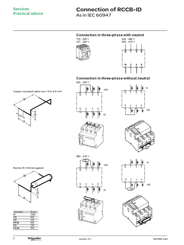 Connection of RCCB-ID-EN PDF | PDF | Components | Building Engineering