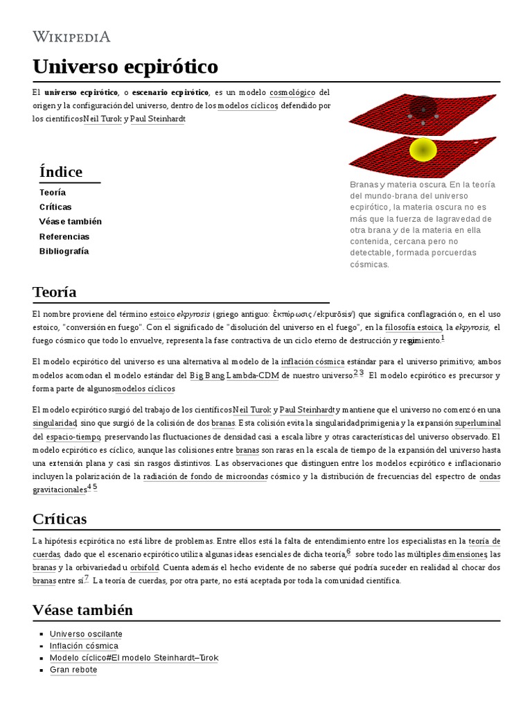 Universo Ecpirótico PDF Cosmología Cosmología Física