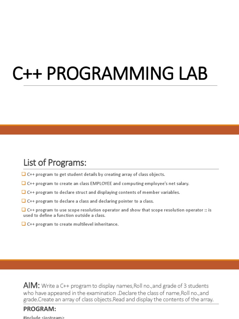 C++ programming lab.pptx | C++ | Scope (Computer Science)